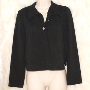Black JACKET With Slit in Back BY K PETITE SIZE M USED